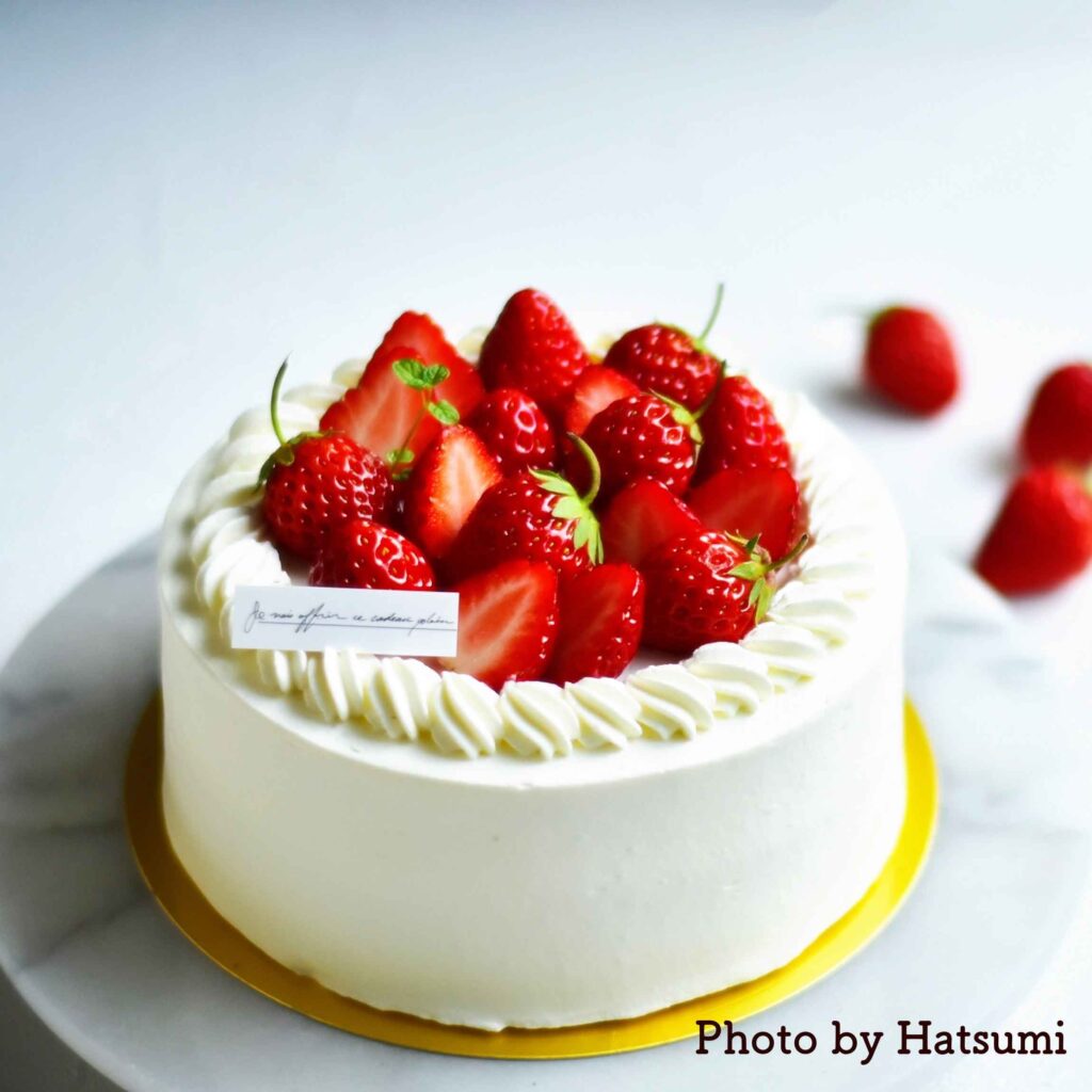 Aコースのショートケーキ